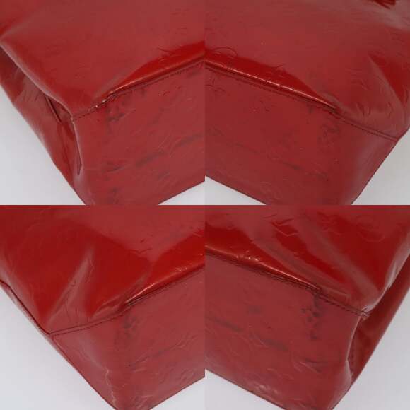 LOUIS VUITTON Monogram Vernis Reade MM Hand Bag Red Rouge M91086 - Picture 10 of 12
